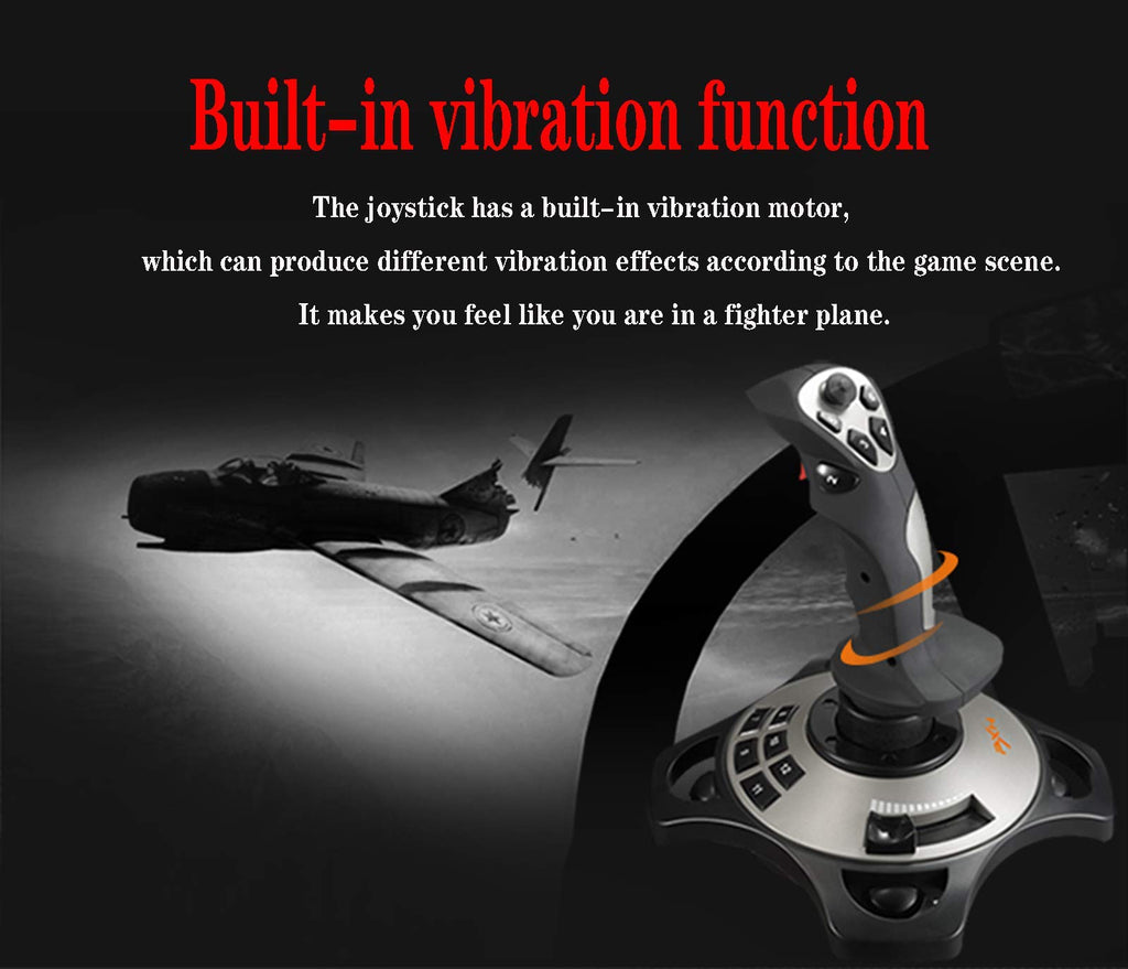 PC Flight Joystick with Throttle Control and Vibration