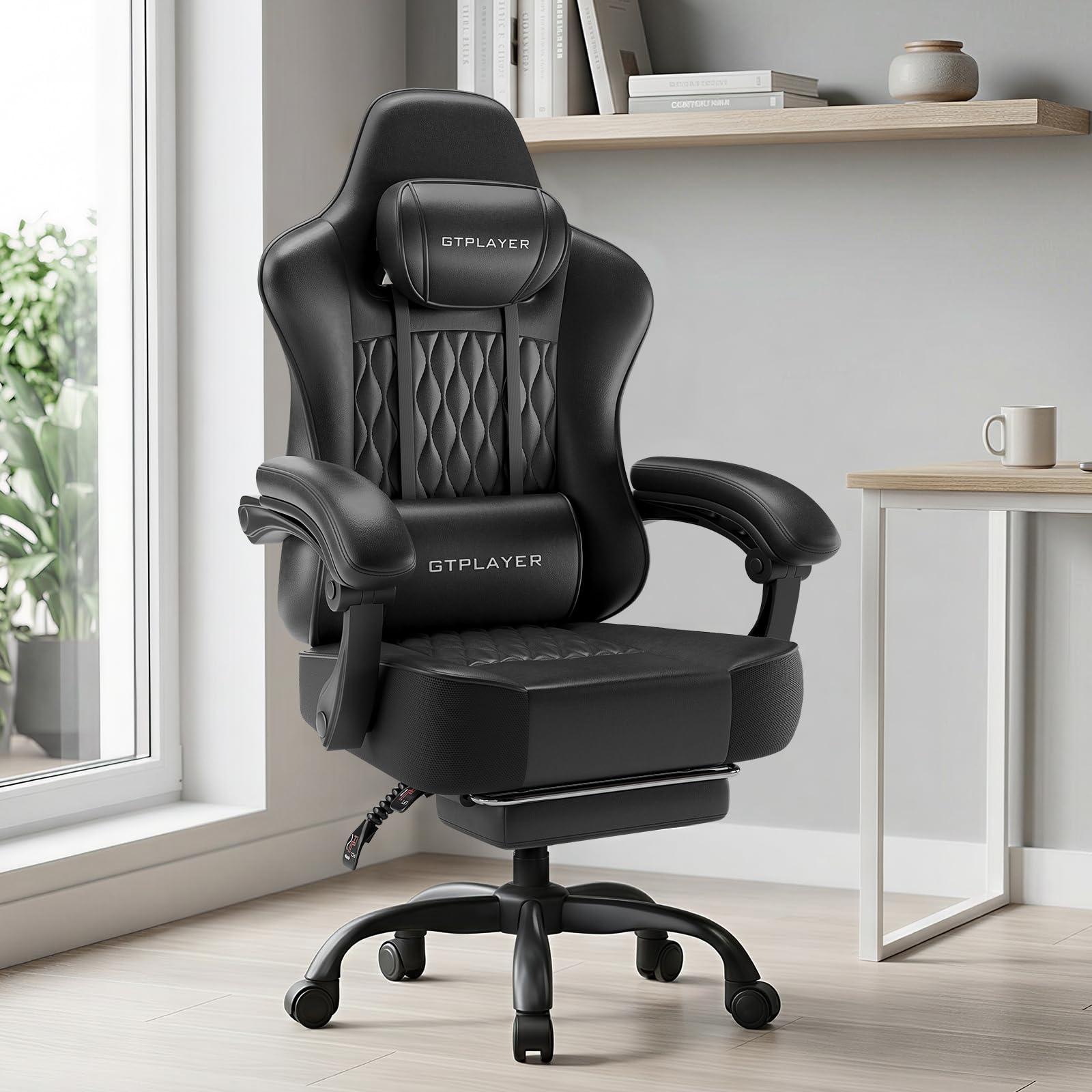 Big and Tall Gaming Chair with Footrest and Ergonomic Support