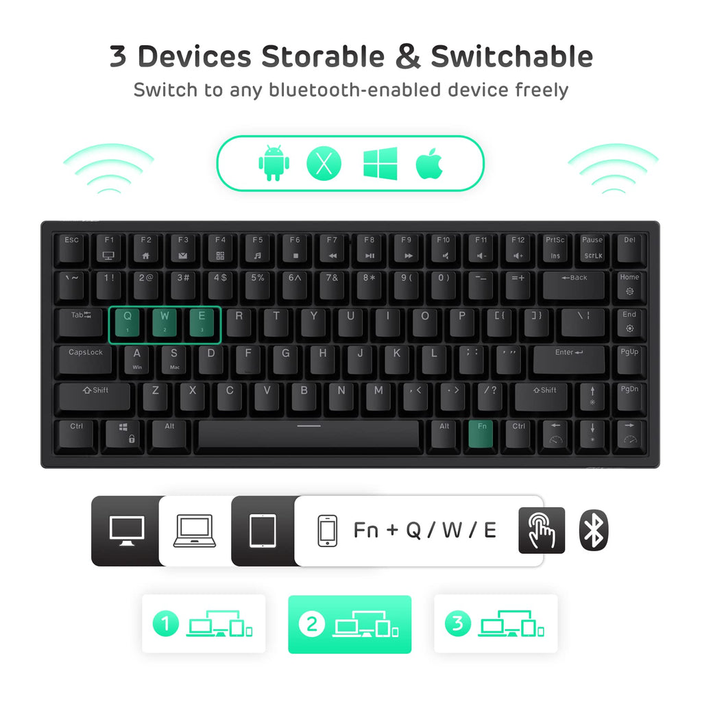 RK ROYAL KLUDGE Wireless Mechanical Keyboard RK84