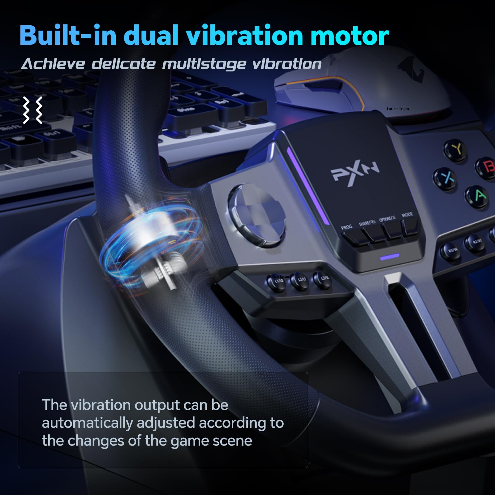 PXN V9 GEN2 Gaming Steering Wheel for PC, Xbox & PS4