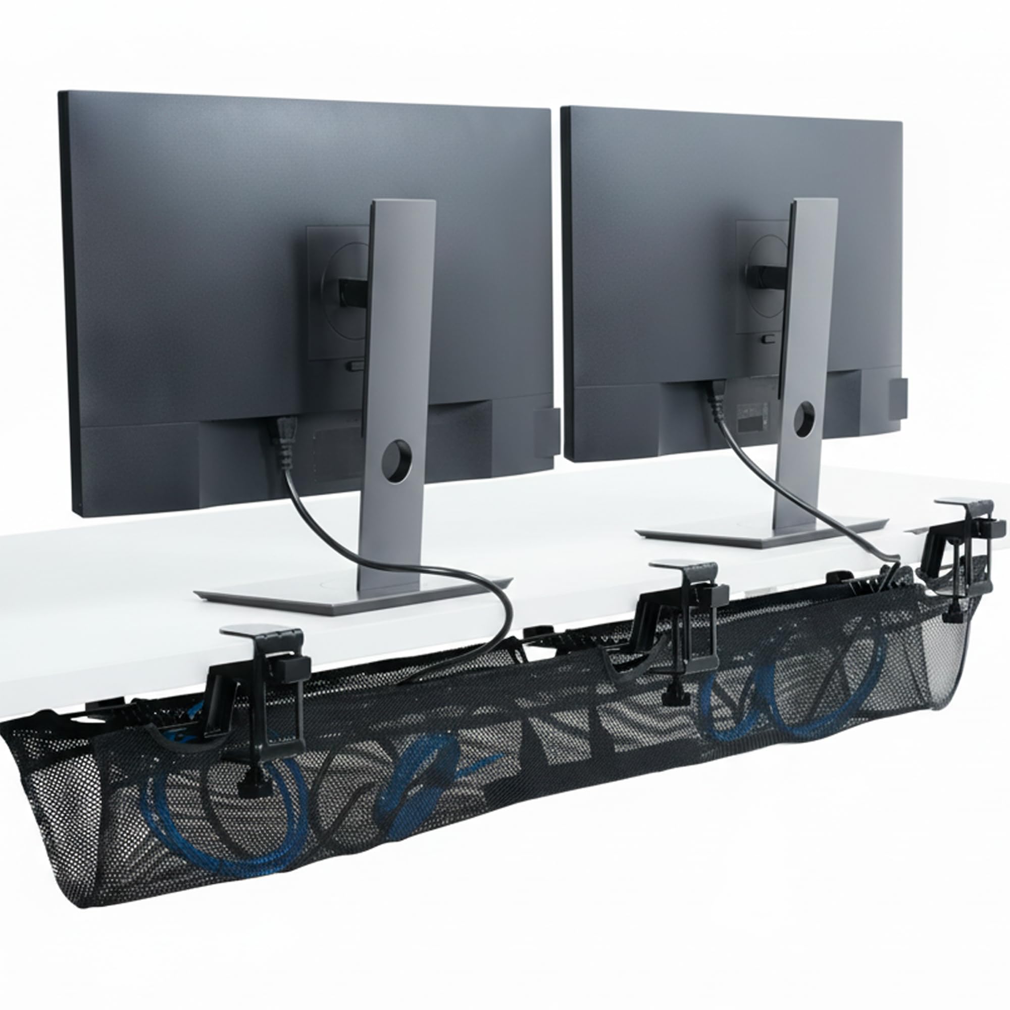 Under Desk Mesh Cable Organizer for Wire Management