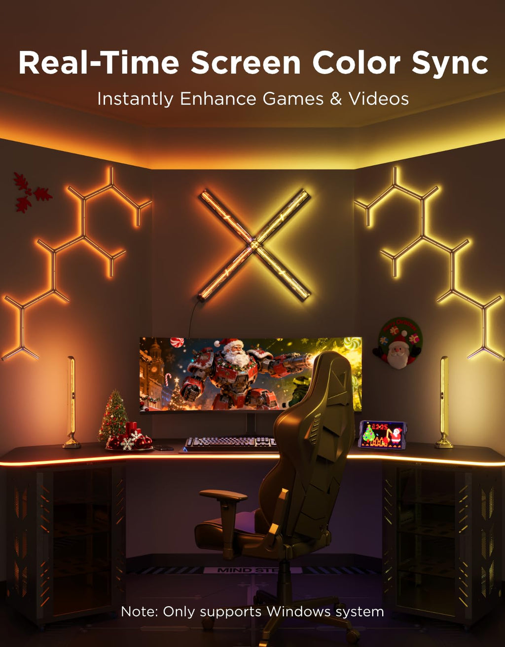 Govee Gaming Light Bars Pro,16-Inch Smart RGBIC Wi-Fi LED Game Lights