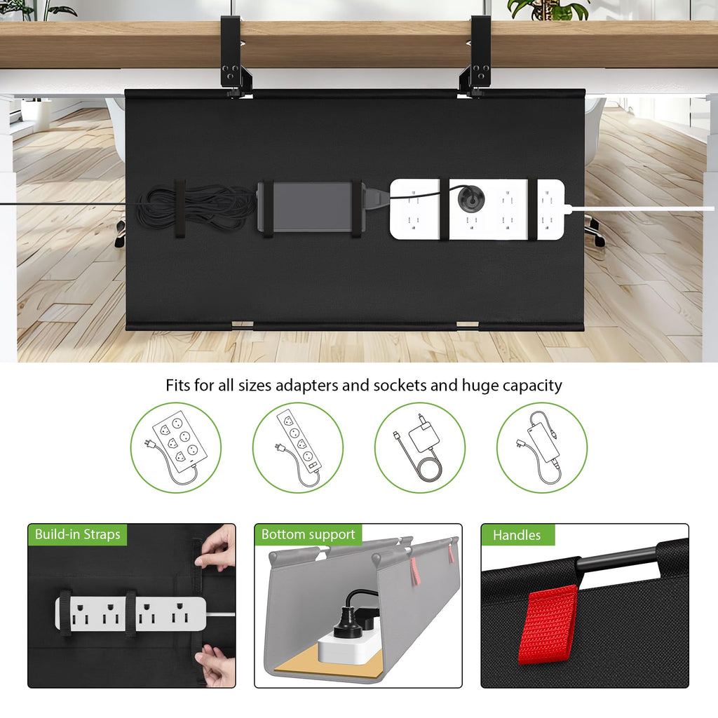 KEEGH Under Desk Cable Management Tray 48inch
