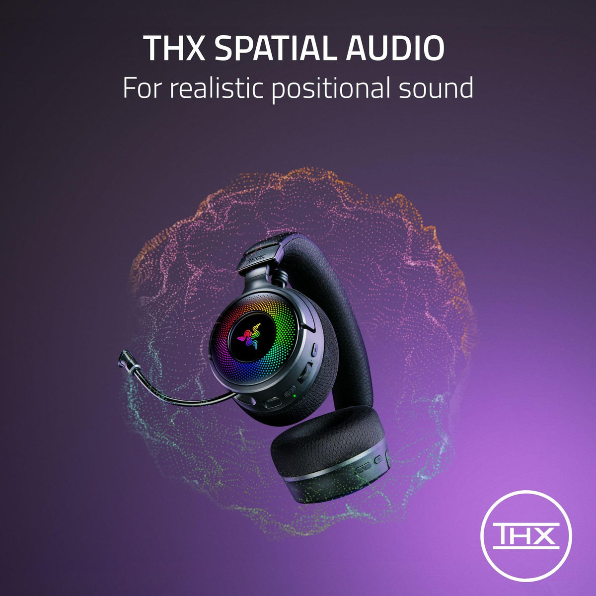 Wireless Gaming Headset with RGB Lighting and Wideband Mic