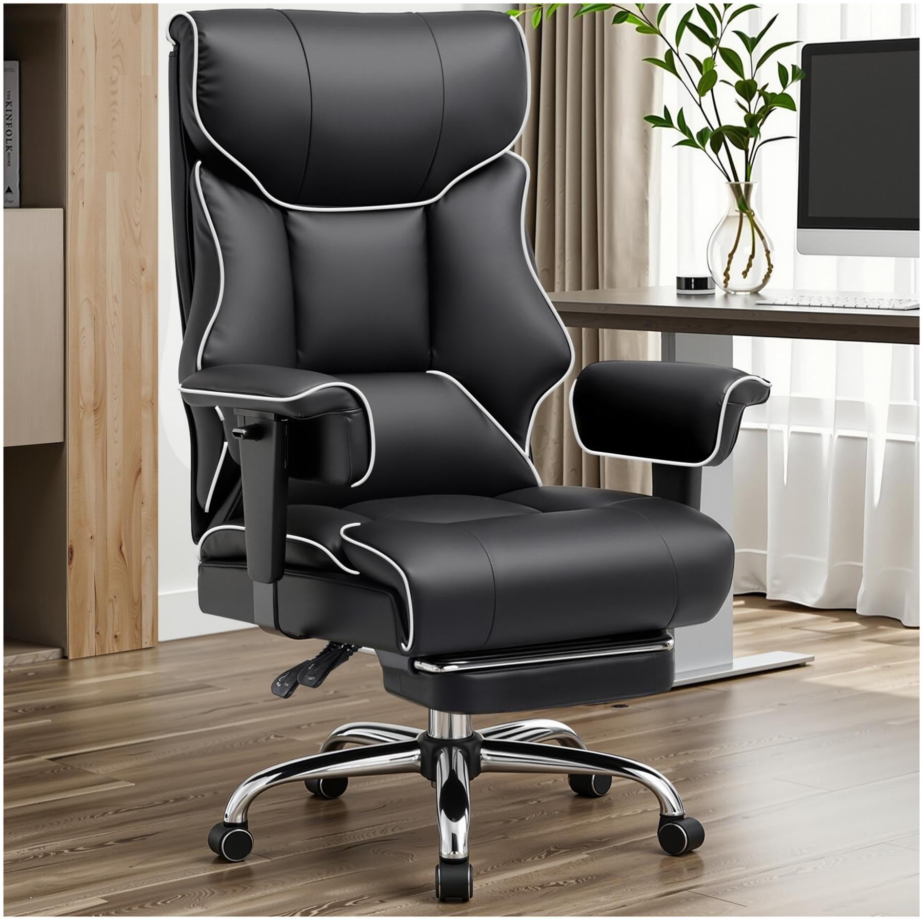 Heavy Duty Ergonomic Gaming Chair with Footrest and Lumbar Support