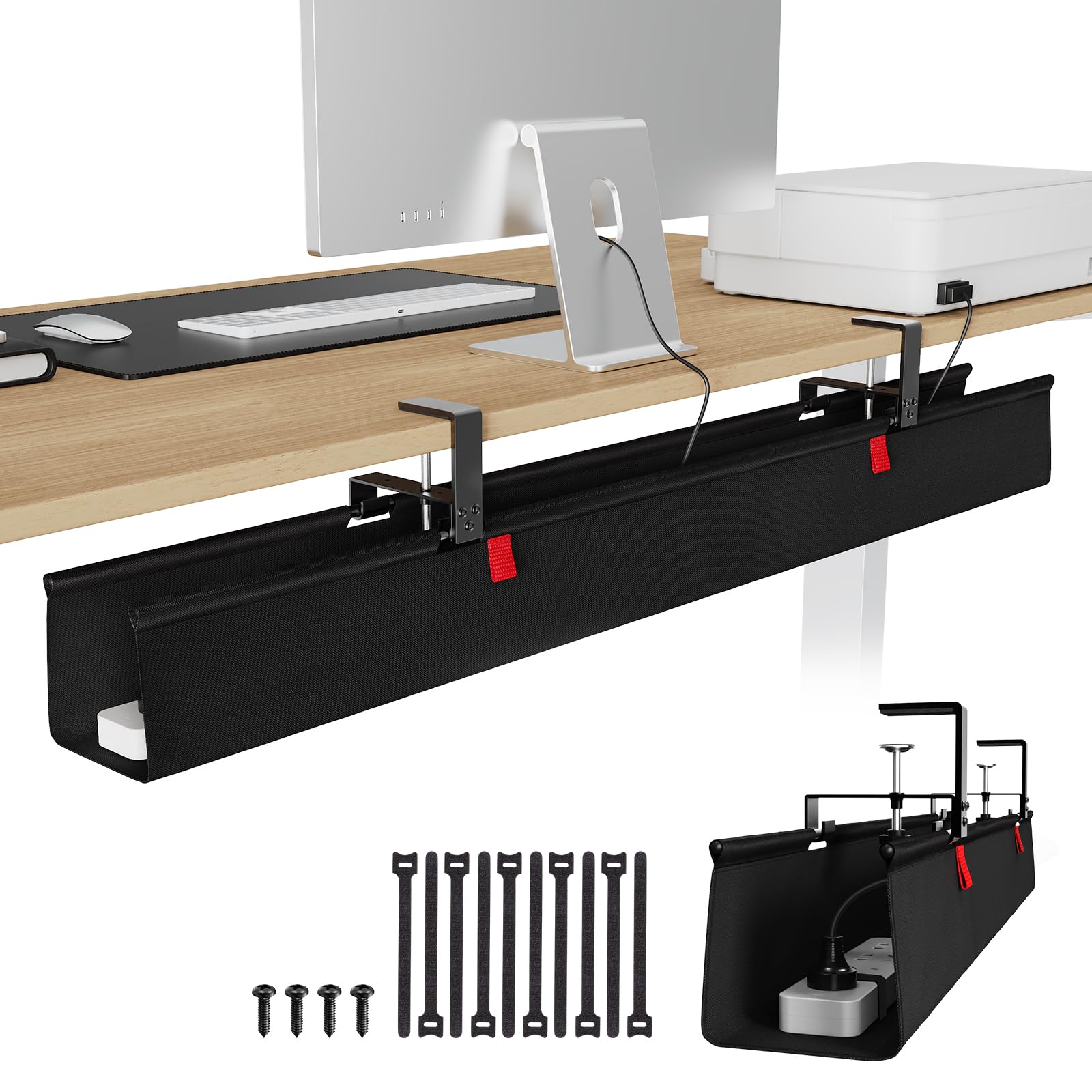 KEEGH Under Desk Cable Management Tray 48inch