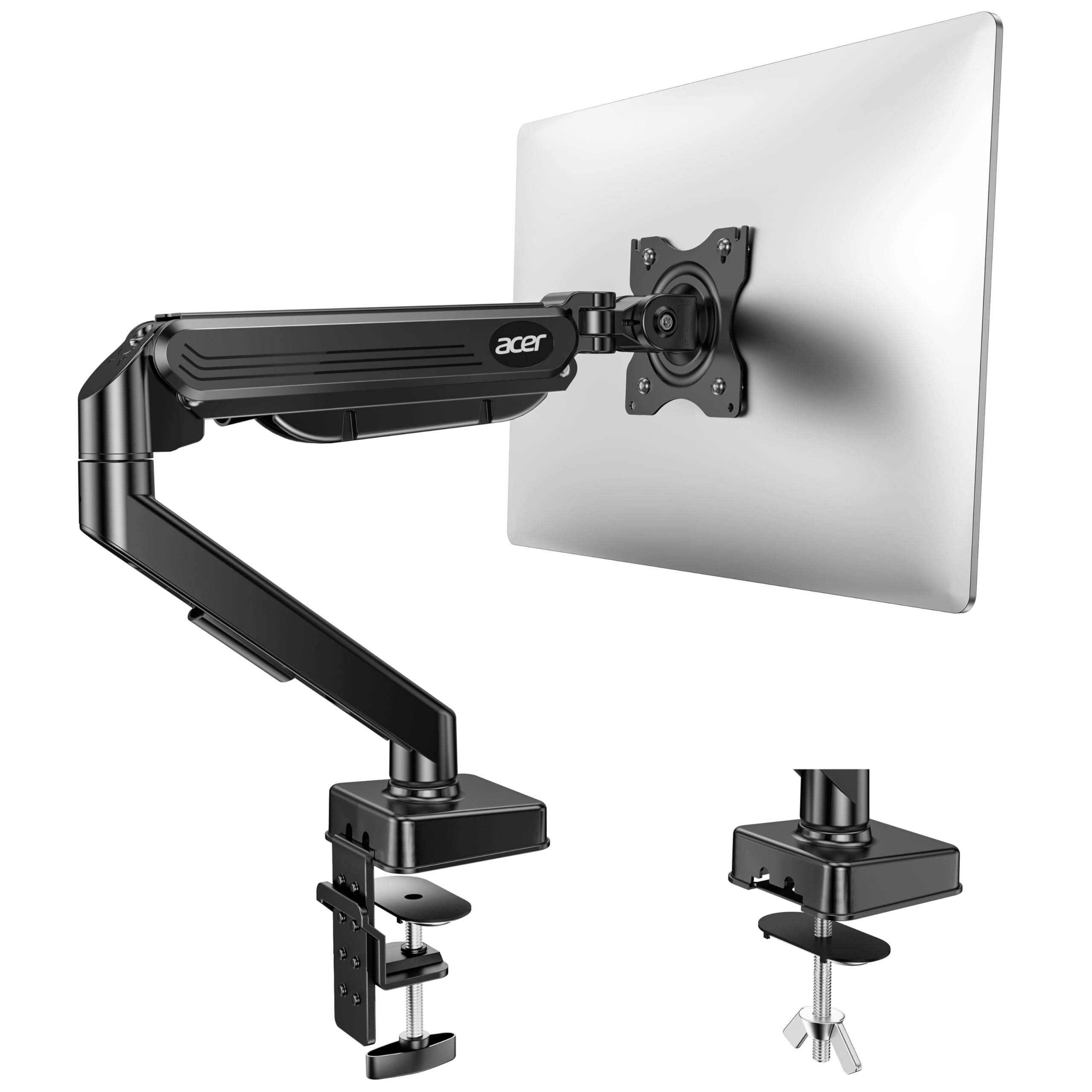 Single Monitor Arm Mount with Gas Spring Height Adjustment