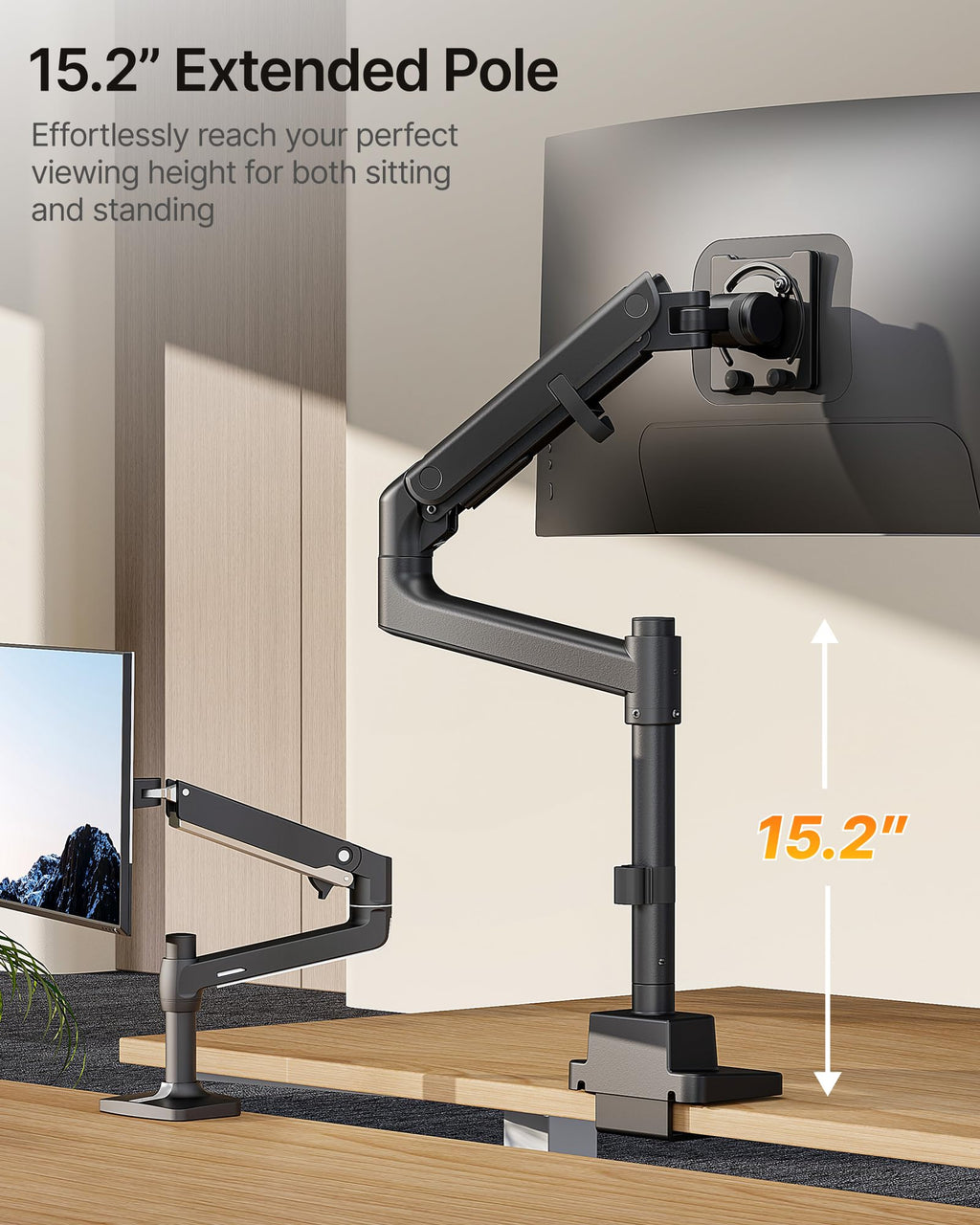 monTEK 17-57 Inch Ultrawide Monitor Arm for Up to 59.4lbs Screens