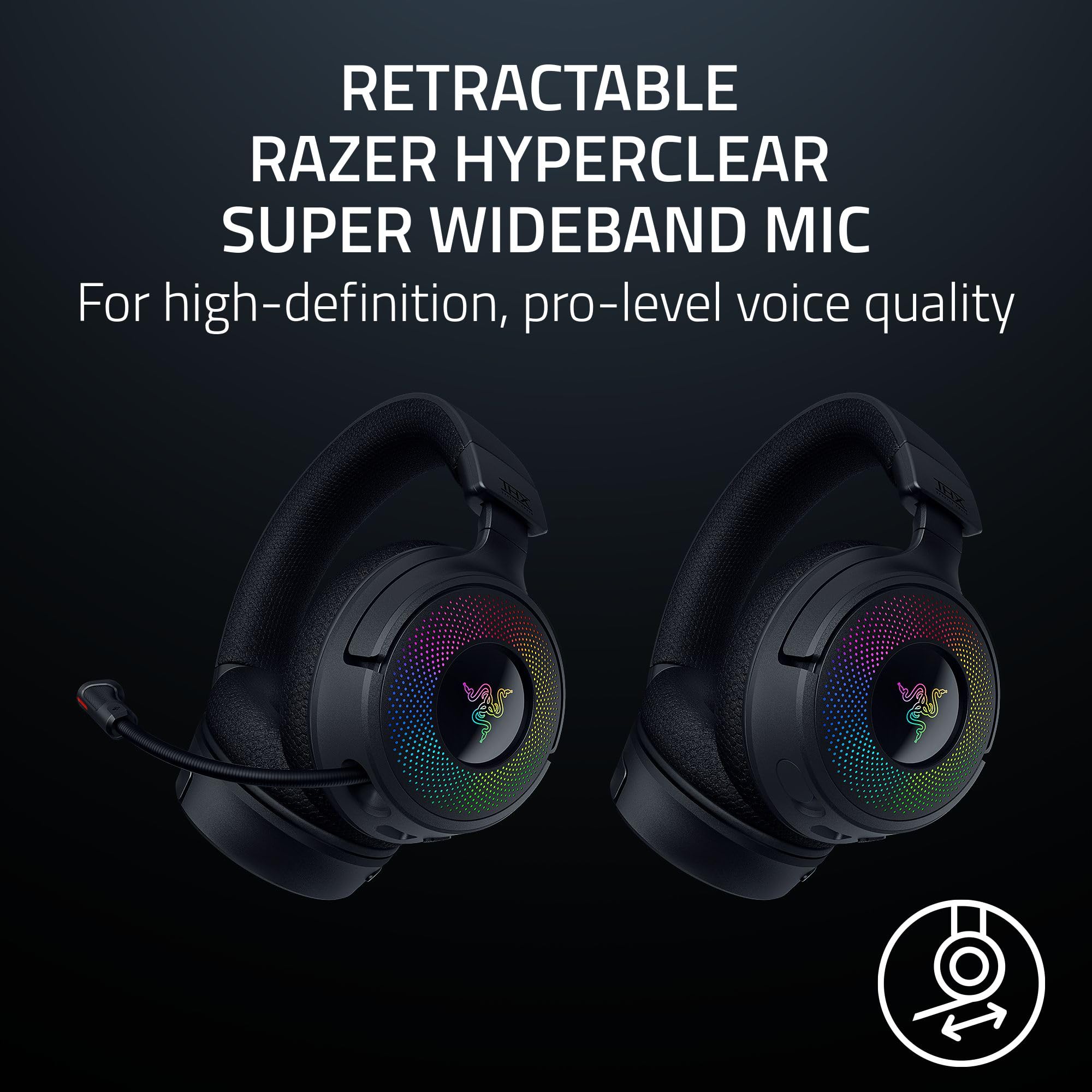 Wireless Gaming Headset with RGB Lighting and Wideband Mic