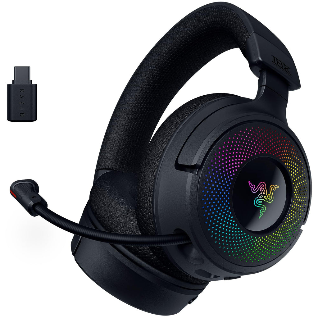 Wireless Gaming Headset with RGB Lighting and Wideband Mic