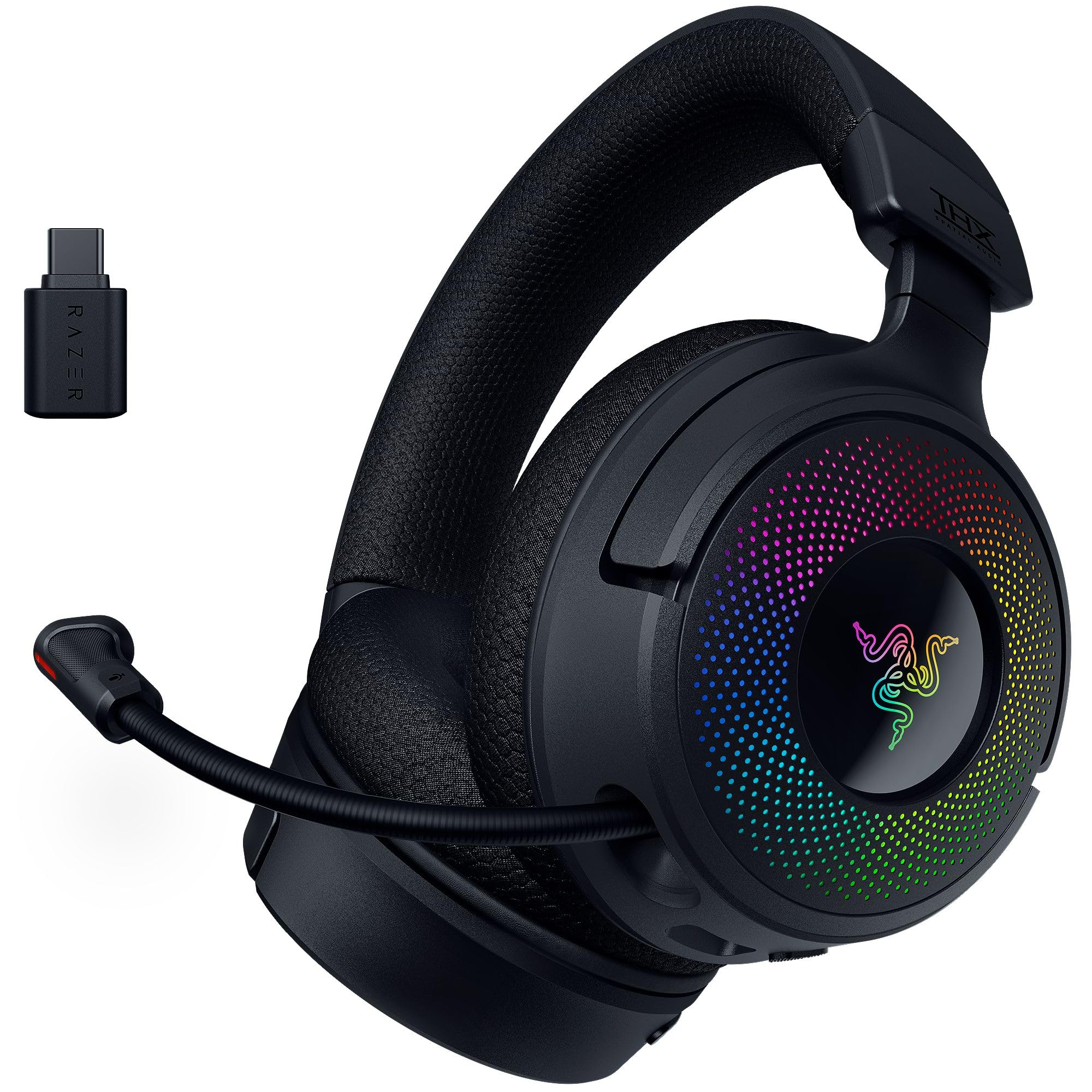 Wireless Gaming Headset with RGB Lighting and Wideband Mic