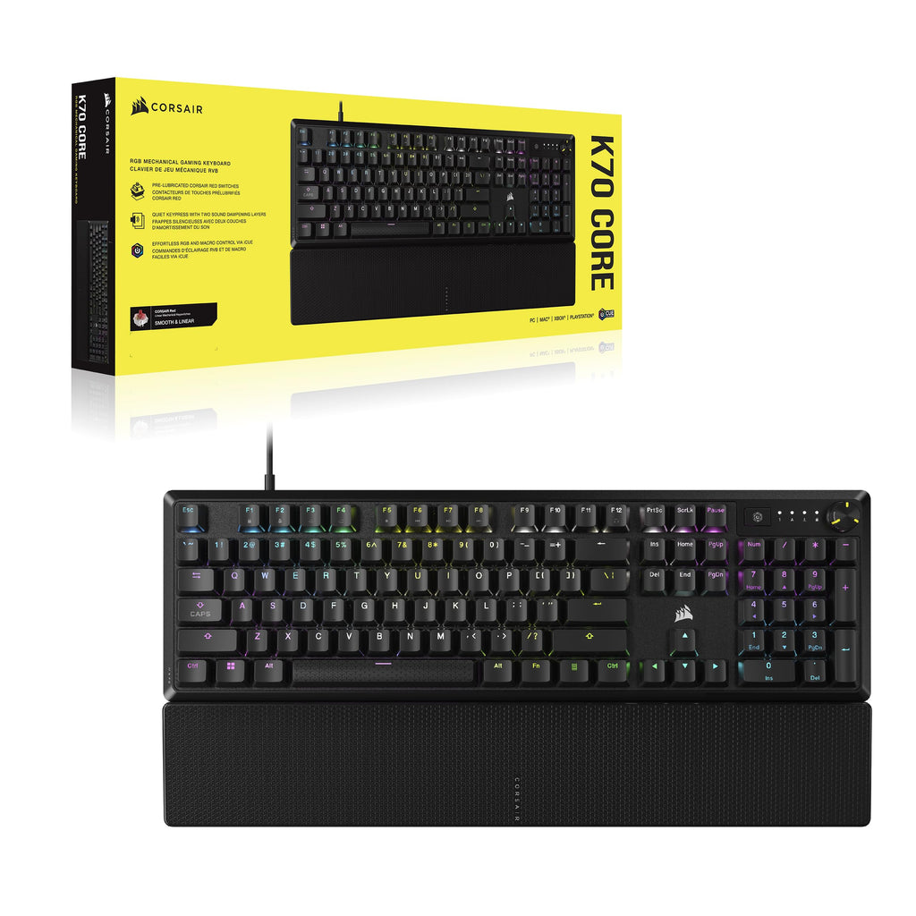 Quiet RGB Mechanical Gaming Keyboard with Rotary Dial