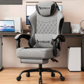 Fabric Reclining Gaming Chair with Footrest and Lumbar Support