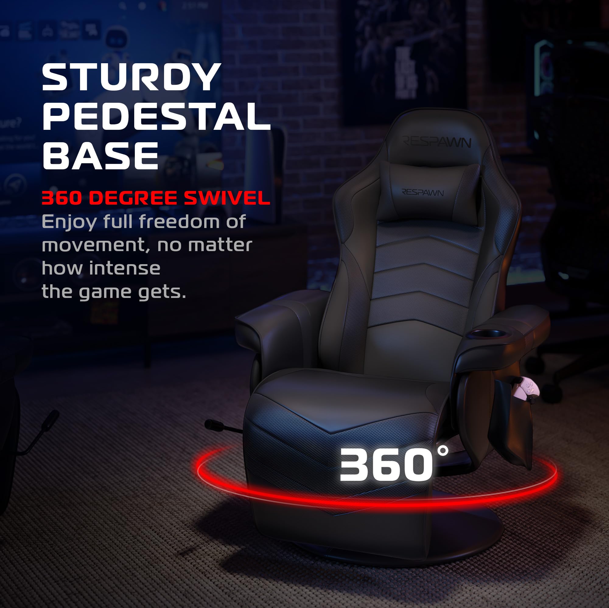 Ergonomic Gaming Recliner Chair with Footrest and Lumbar Support