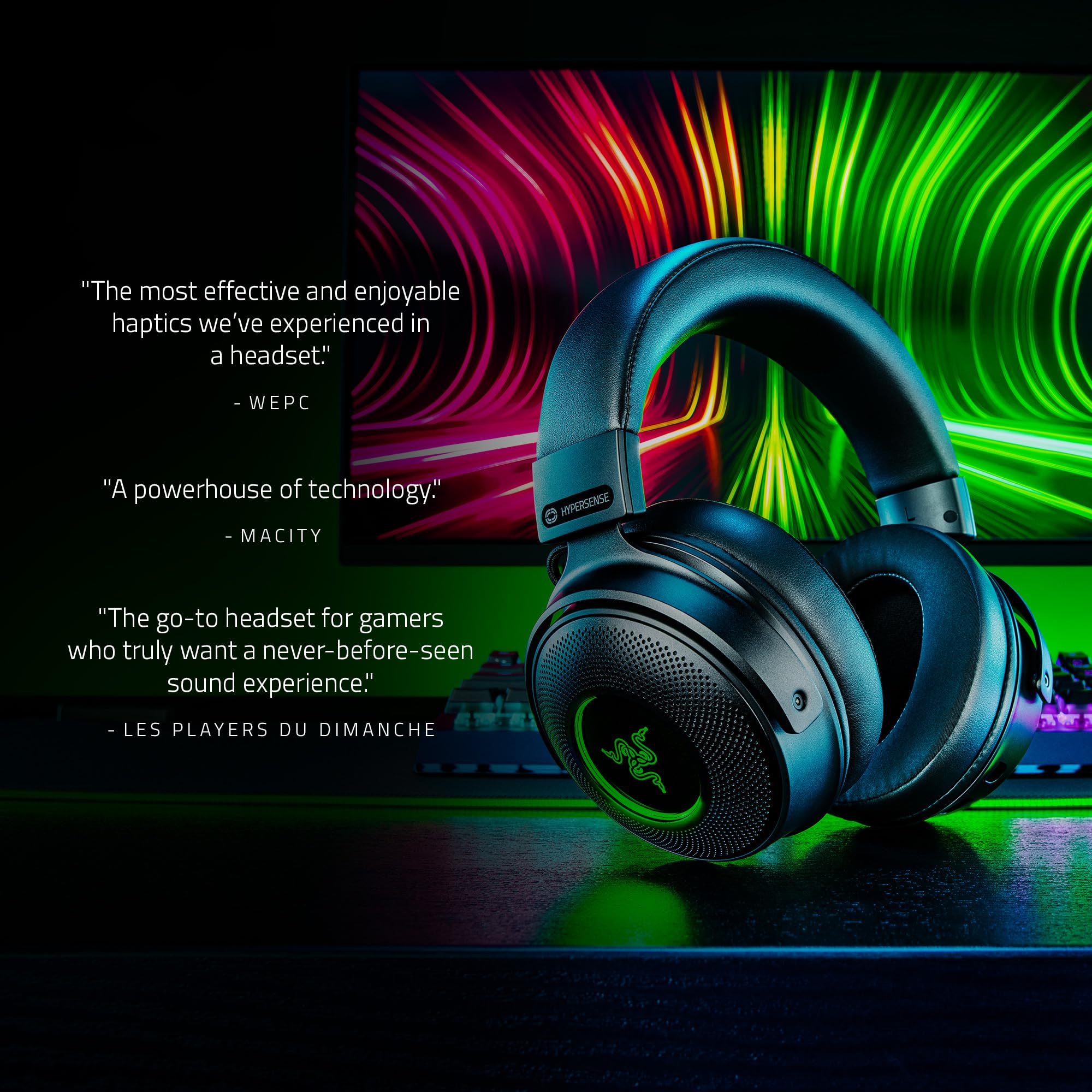 Wireless Gaming Headset with Haptic Feedback and Spatial Audio