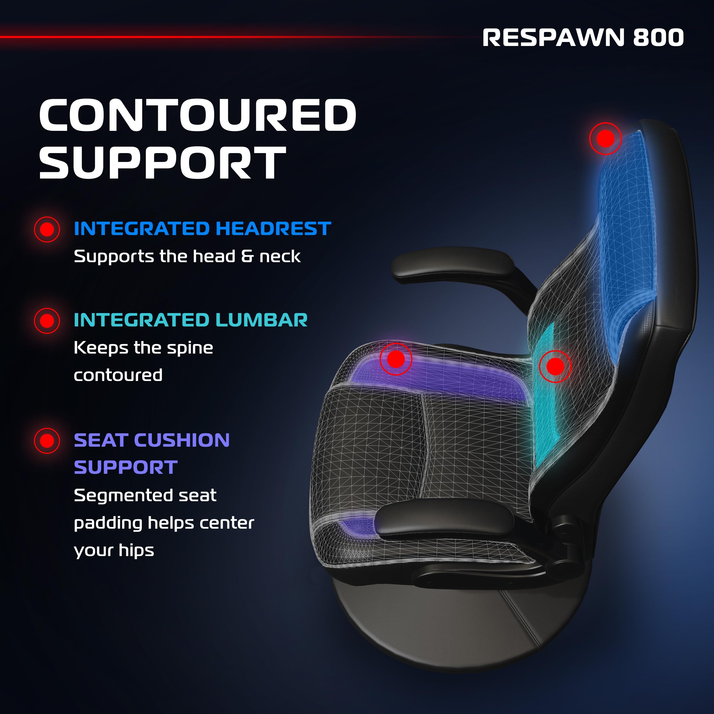 Ergonomic Floor Gaming Chair with Swivel Rocker Design
