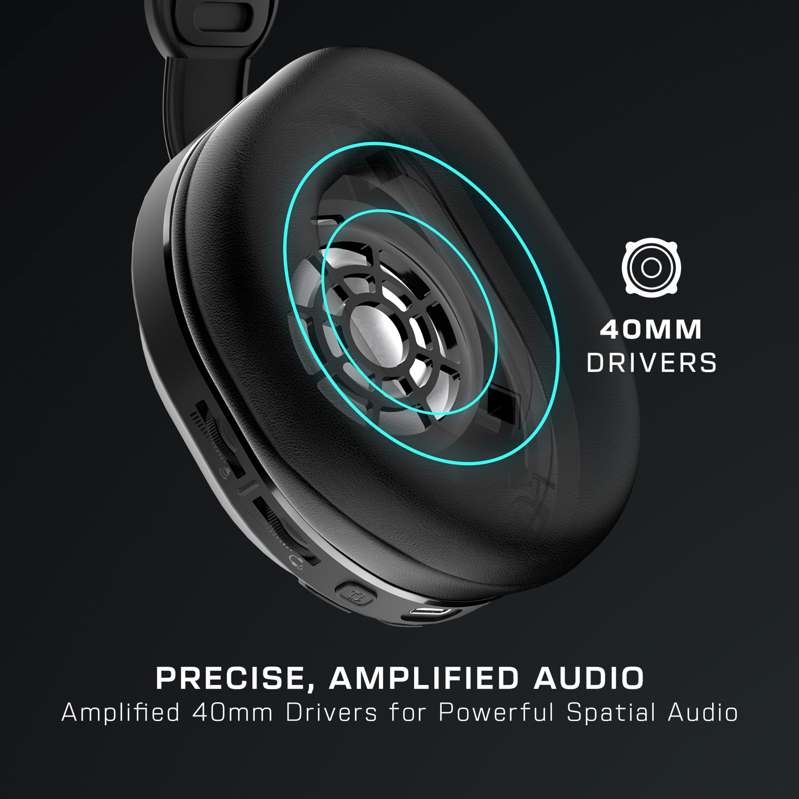Wireless Gaming Headset with 80H Battery and Noise-Canceling Mic