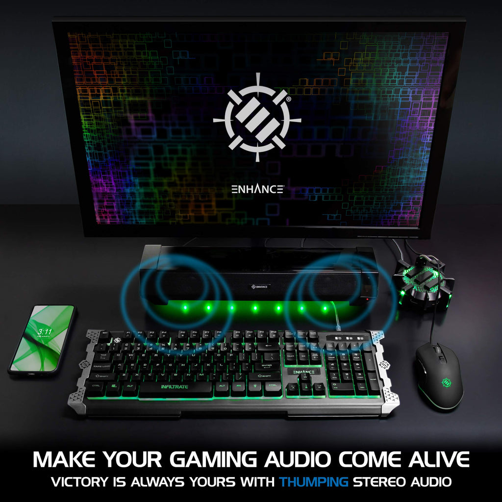 40W RGB Gaming Soundbar Speaker with Hi-Fi Audio