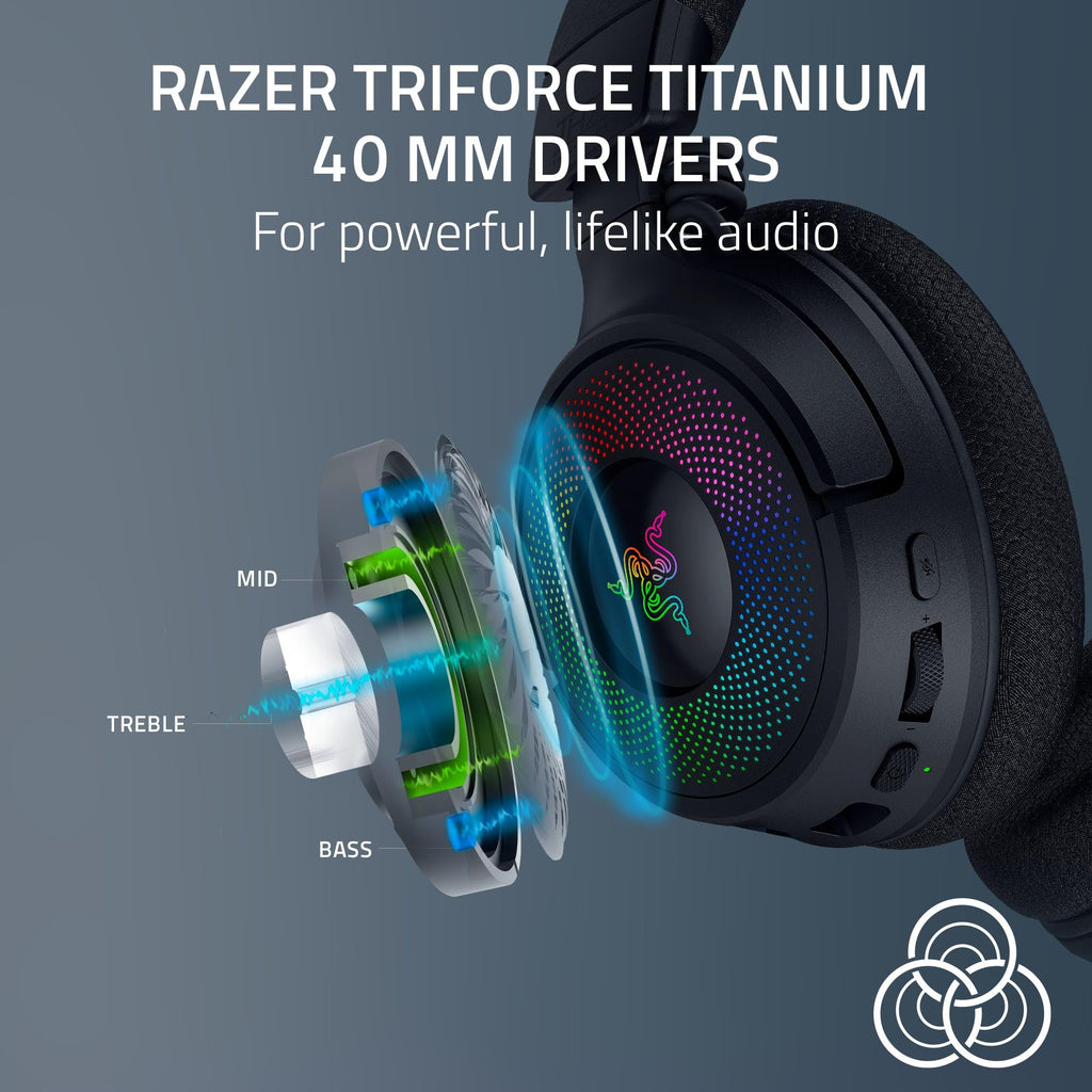 Wireless Gaming Headset with RGB Lighting and Wideband Mic