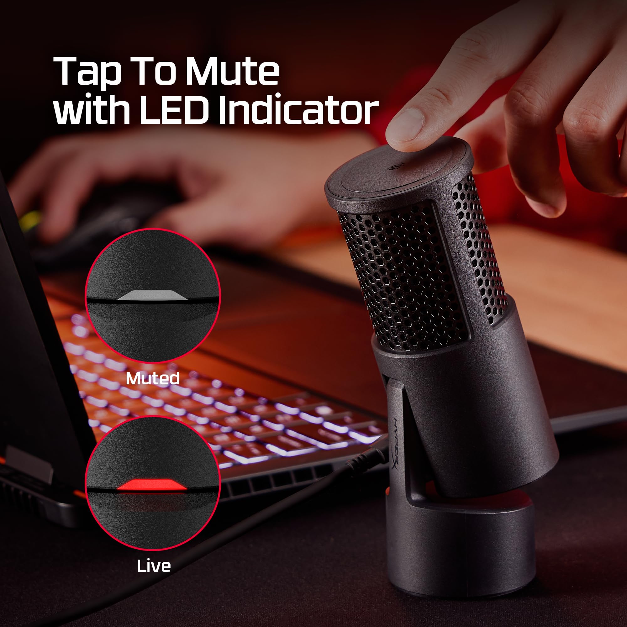 USB Condenser Gaming Microphone with Built-In Pop Filter