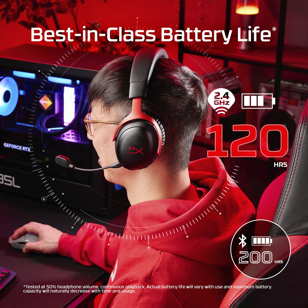 Wireless Gaming Headset with Spatial Audio and 120H Battery Life