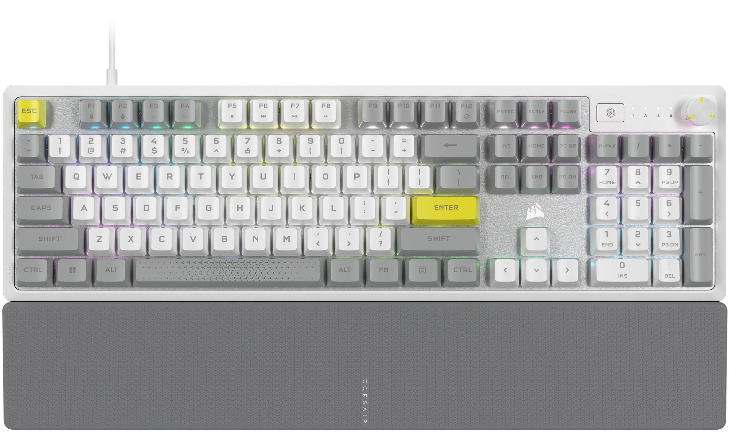 Quiet RGB Mechanical Gaming Keyboard with Rotary Dial